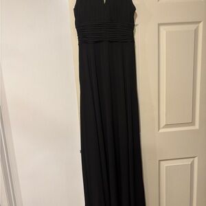 Signature by Sangria Black Pleated Waist Maxi Dress